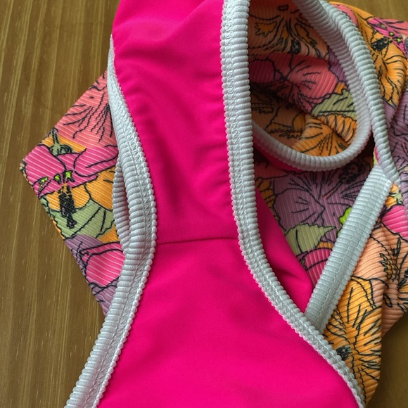 Lain Snow Kiawah Bikini Bottom High Waisted In Neon Bloom Medium - Picture 6 of 6